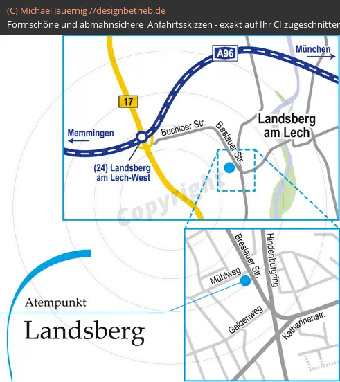 Anfahrtsskizze Landsberg am Lech Mühlweg (387)