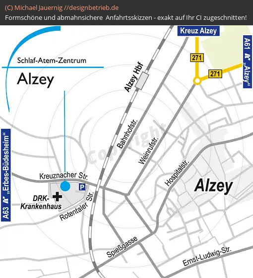 Anfahrtsskizze Alzey (Kreuznacher Straße) (506)